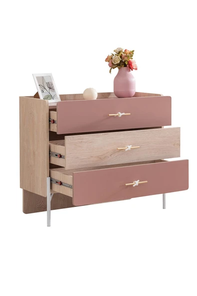 Rosetta Genç Odası - 3 Kapılı Dolap, Karyola, Komodin, Masa, Şifonyer, Kitaplık - Resim 7