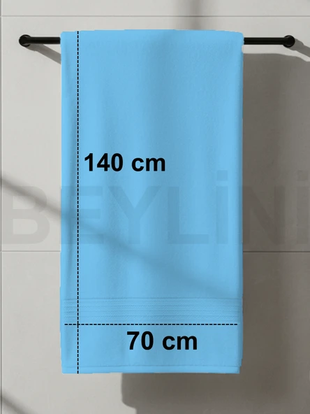 Beylini Banyo Havlu Takımı Yüksek Emici Yumuşak Banyo Hamam Vücut Plaj Havuz Sahil Havlusu Çeyizlik  Mavi 70x140cm - 5