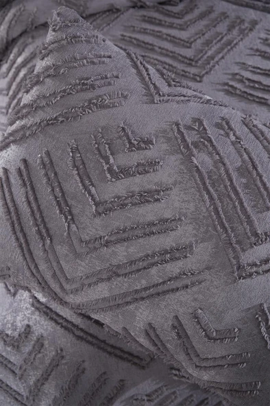 Çeyiz Diyarı Pine 2 Parça Tek Kişilik Pike Takımı Antrasit - Resim 6