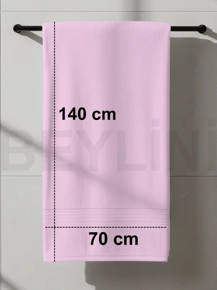 Beylini Banyo Havlu Takımı Yüksek Emici Yumuşak Banyo Hamam Vücut Plaj Havuz Sahil Havlusu Çeyizlik  Pembe 70x140cm - 5