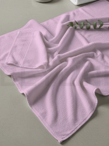 Beylini Banyo Havlu Takımı Yüksek Emici Yumuşak Banyo Hamam Vücut Plaj Havuz Sahil Havlusu Çeyizlik  Pembe 70x140cm - 2