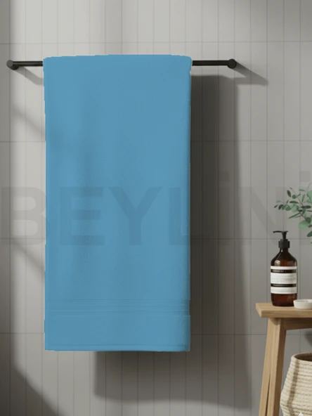Beylini Banyo Havlu Takımı Yüksek Emici Yumuşak Banyo Hamam Vücut Plaj Havuz Sahil Havlusu Çeyizlik  Mavi 70x140cm - 3