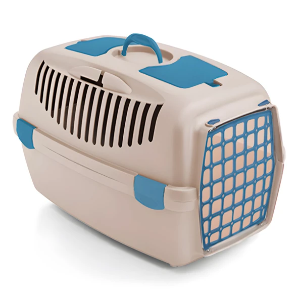 Stefanplast Gulliver 3 Kedi Köpek Taşıma Çantası Mavi Bej 61x40x38 Cm