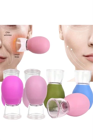 Vakum Emiş Masaj Kupaları – Yüz, Boyun, Çene, Kas & Eklem İçin Elektriksiz Masaj Aleti, Taşınabilir Çok Amaçlı Güzellik Aracı (Mor/Pembe/Mavi) ürün görseli 1