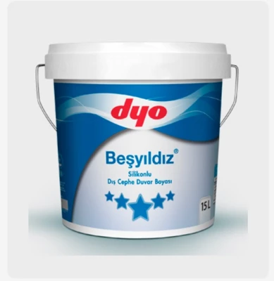 DYO 15LT BEŞYILDIZ SİLİKONLU DIŞ CEPHE BOYASI BEYAZ ürün görseli 1