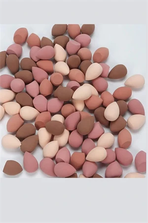 10'lu Kahve Tonlarında Mini Makyaj Süngeri Seti – Fondöten, Pudra, Kontür ve Harmanlama İçin Islak/Kuru Kullanıma Uygun (Rastgele Tonlar) ürün görseli 1