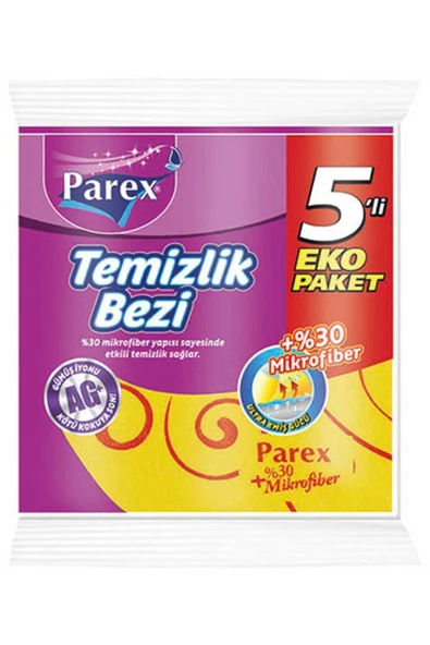 Parex % 30 Mikrofiberli Temizlik Bezi 5 Li