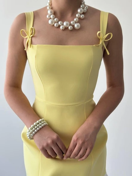 Steel Fiyonk Detay Elbise - Resim 8