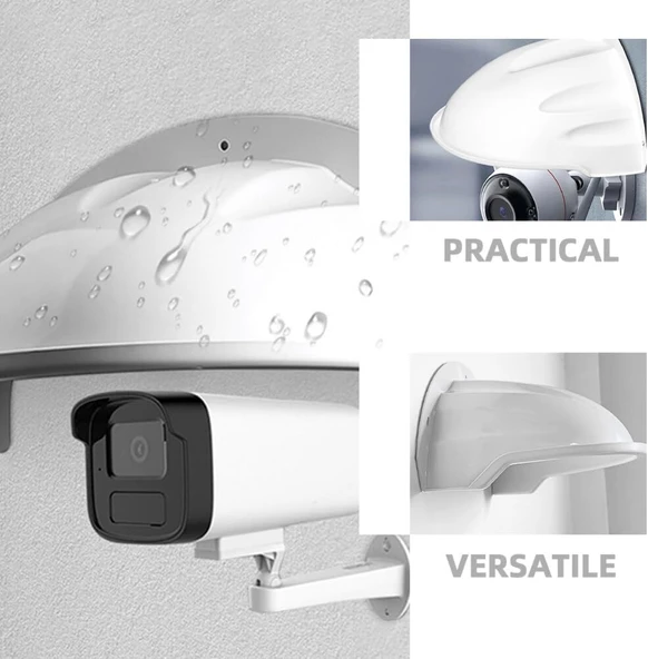 Güvenlik Kamerası ve Kapı Zili Yağmur Güneş Koruyucu Gölgelik Siper Koruyucu Plastik Kılıf Siperlik - Resim 2