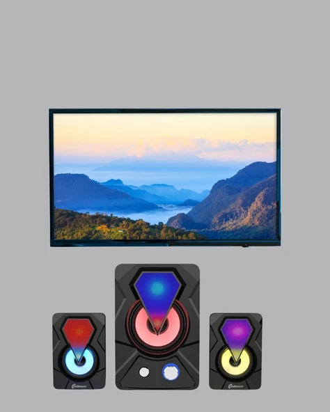 2.1 Kanal RGB LED Oyun Hoparlörü Subwoofer Destekli - Resim 5