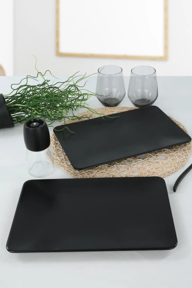 Keramika Mat Siyah Siera Kayık Tabak 31 Cm 2 Adet ürün görseli 1
