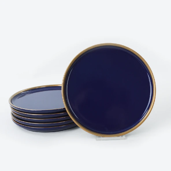 Keramika Nordic Gold Kobalt Pasta Tabağı 22 Cm 6 Adet - 3