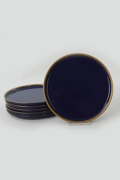 Keramika Nordic Gold Kobalt Pasta Tabağı 22 Cm 6 Adet - Resim 3