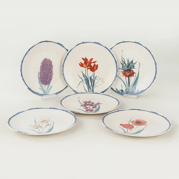 Keramika Keraart Anatolian Flowers Servis Tabağı 25 Cm 6 Adet - 20256/61 - 6