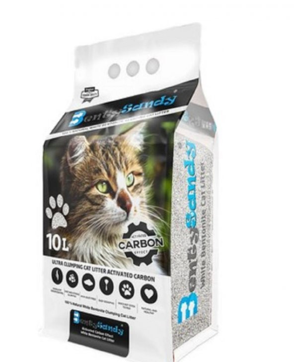 Bentysandy Aktif Karbonlu Bentonit Kedi Kumu 10 Lt