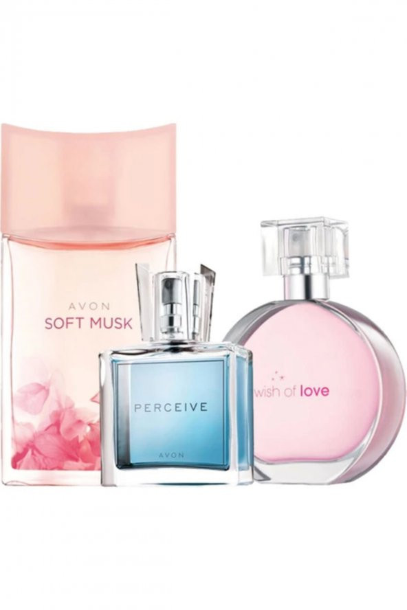 Soft Musk Wish Of Love Perceive Edt 50 ml Kadın Üçlü Parfüm Set parfüm0666