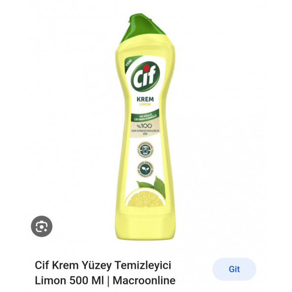 Krem Limon Kokulu Temizleyici 500 ml