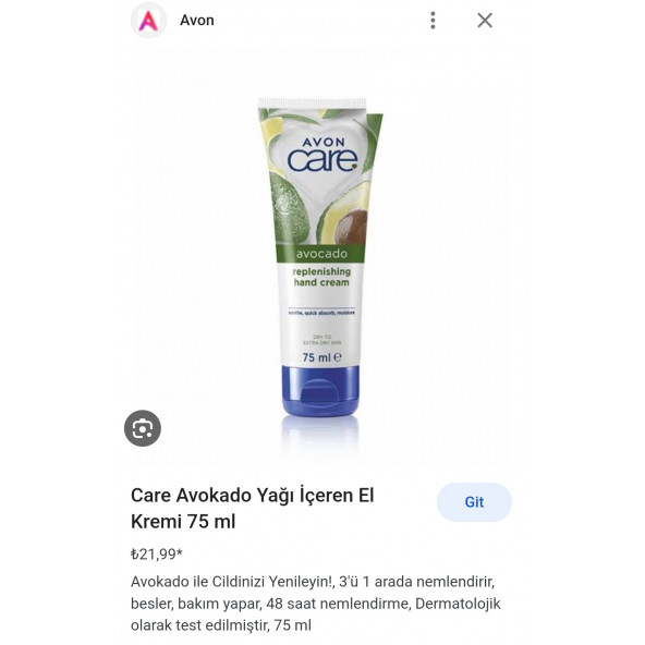 Care Avokado Özleri İçeren El Kremi 75ml