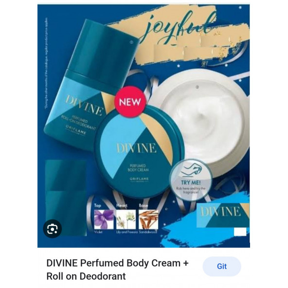 Divine Parfümlü Roll-on Deodorant  Divine Parfümlü Vücut Kremi Divine2liset