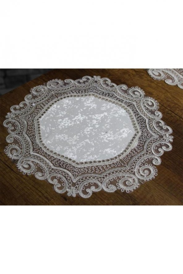 Aryen Kadife Kordone 5 Parça Salon Takımı Krem Koyu Kahve - 9