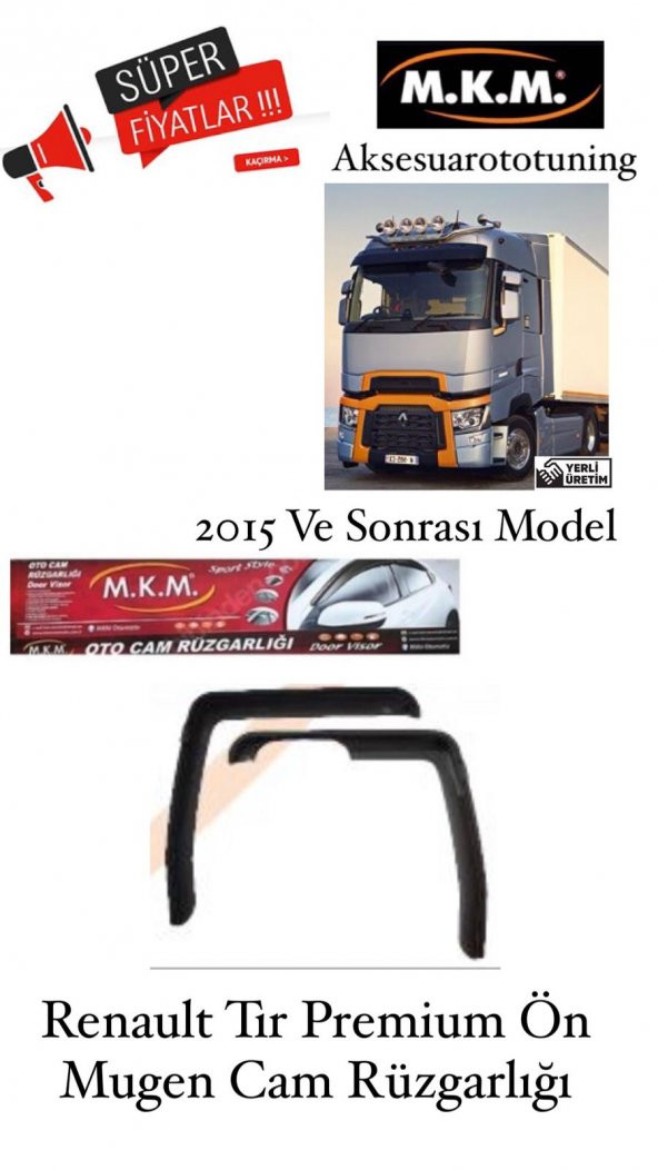 RENAULT PREMIUM 2015 VE ÜZERİ KAMYON-TIR ON MUGEN CAM RÜZGARLIĞI - 1