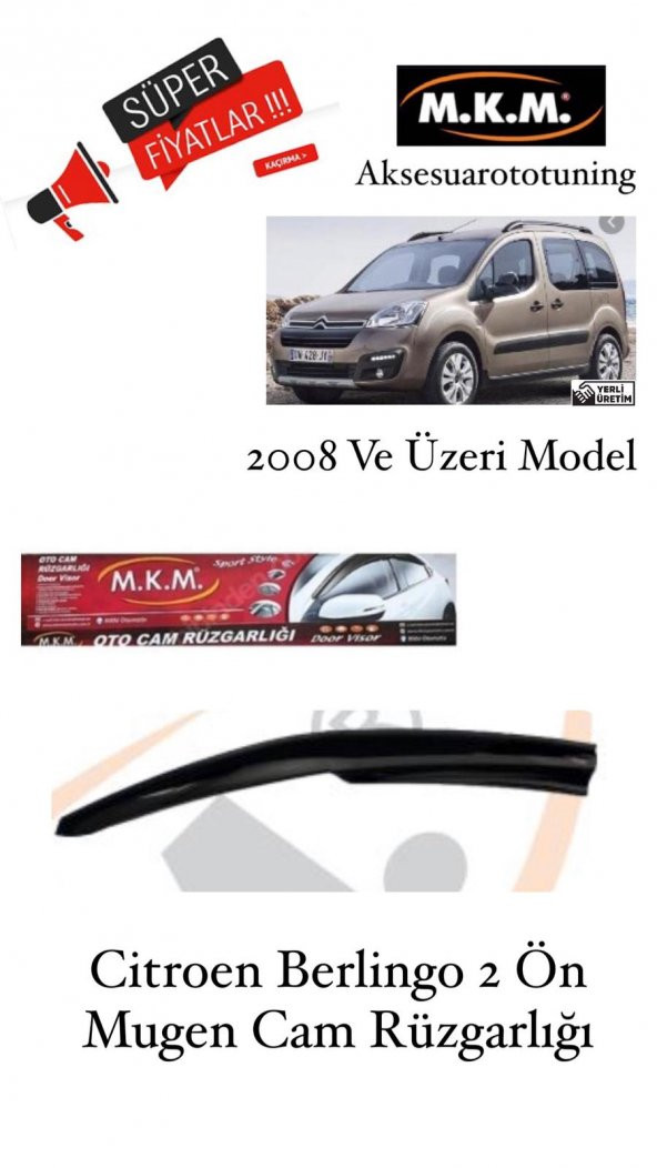 CITROEN BERLİNGO 2 2008 VE ÜZERİ MODEL ÖN MUGEN CAM RÜZGARLIĞI