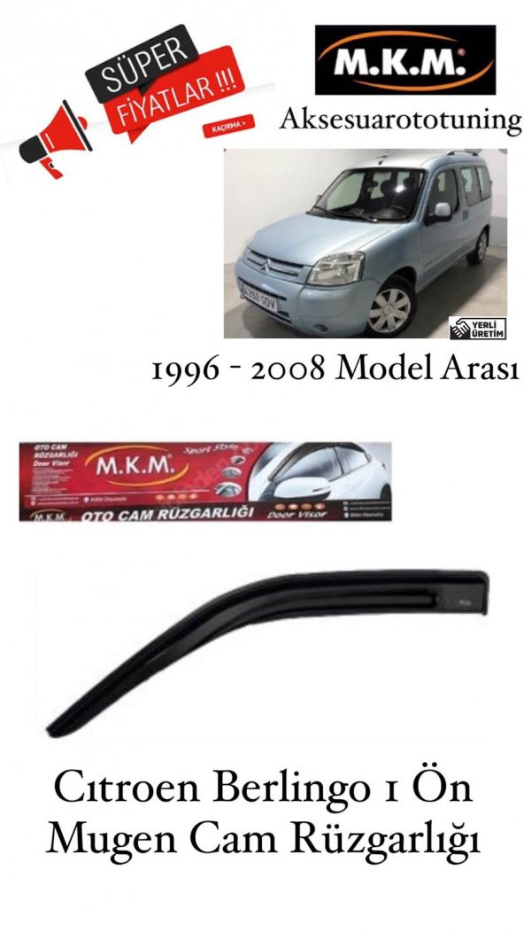 CITROEN BERLİNGO 1 1996 - 2008 MODEL ÖN MUGEN CAM RÜZGARLIĞI ürün görseli 1