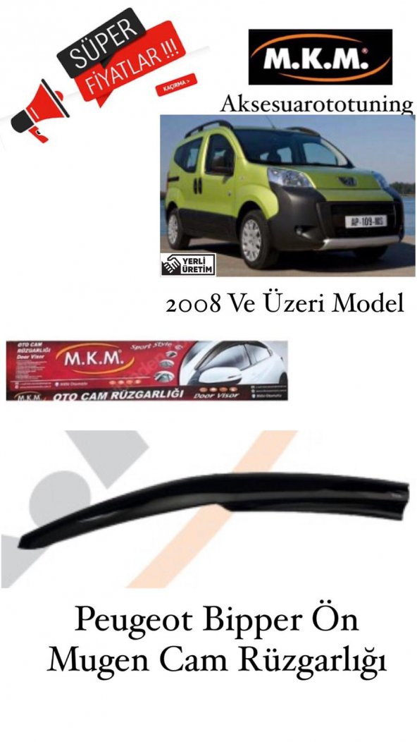 PEUGEOT BİPPER 2008 VE ÜZERİ MODEL ÖN MUGEN CAM RÜZGARLIĞI