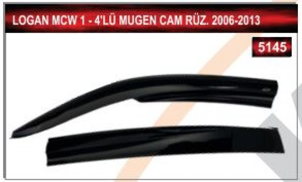 DACİA LOGAN MCW 1 2006-2013 MODEL 4LÜ MUGEN CAM RÜZGARLIĞI - 2