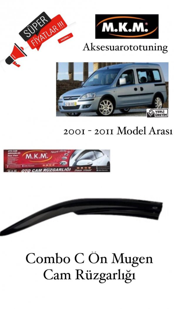 OPEL COMBO C 2001-2011 MODEL ÖN MUGEN CAM RÜZGARLIĞI