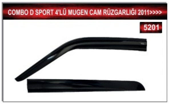 OPEL COMBO D SPORT 2011 VE ÜZERİ MODEL 4LÜ MUGEN CAM RÜZGARLIĞI - Resim 2