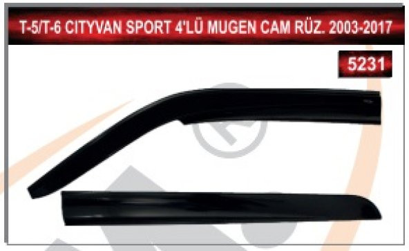 T-5/T-6 CITYVAN SPORT 2003-2017 MODEL 4LÜ MUGEN CAM RUZGARLIGI - Resim 2