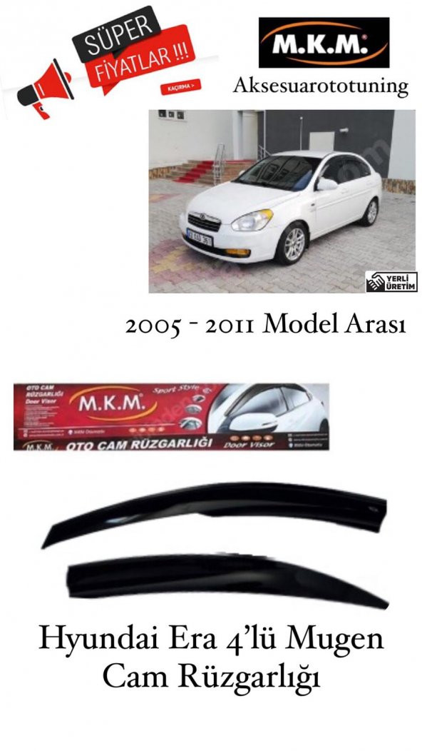 HYUNDAİ ERA 2005 - 2011 MODEL 4LÜ MUGEN CAM RÜZGARLIĞI ürün görseli 1