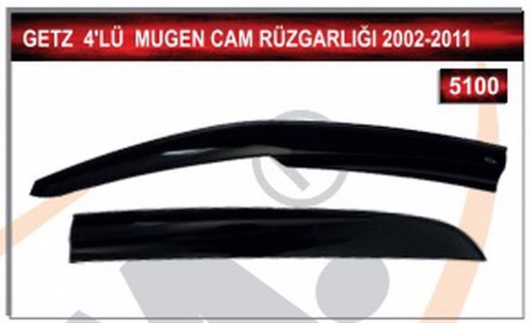 HYUNDAI GETZ 2002 - 2011 MODEL 4LÜ MUGEN CAM RÜZGARLIĞI - 2