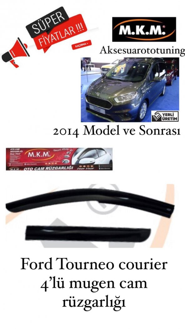 TOURNEO COURIER 2014 VE ÜZERİ 4LÜ MUGEN CAM RUZGARLIGI ürün görseli 1