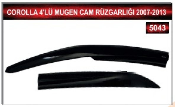 TOYOTA COROLLA 2007-2013 MODEL ARASI 4LÜ MUGEN CAM RÜZGARLIĞI - Resim 2