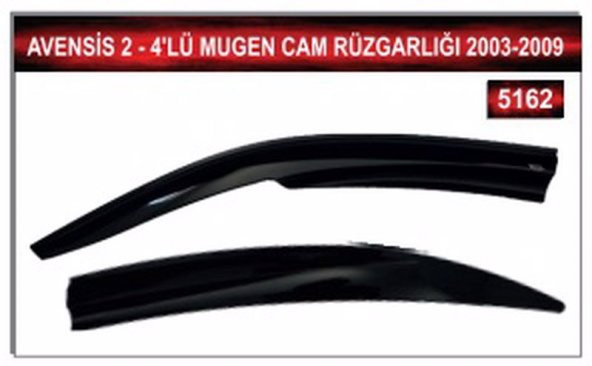 TOYOTA AVENSİS 2 2003-2009 MODEL ARASI 4LÜ MUGEN CAM RÜZGARLIĞI - 2