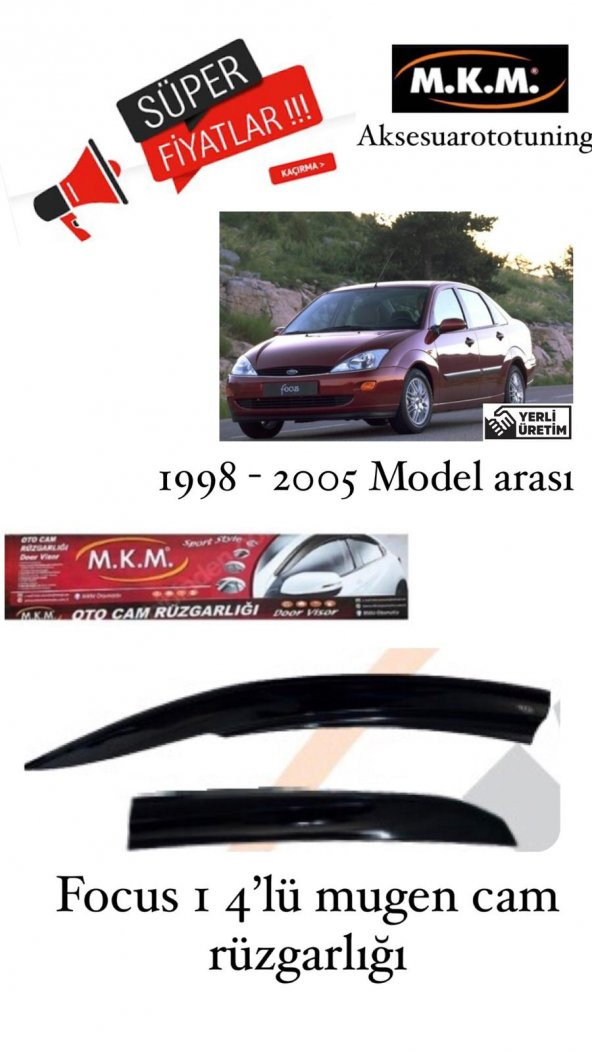 FORD FOCUS 1 1998 - 2005 4LÜ MUGEN CAM RUZGARLIGI
