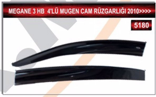 MEGANE 3 HB 2010 VE ÜZERİ MODEL ARASI 4LÜ MUGEN CAM RÜZGARLIGI - 2