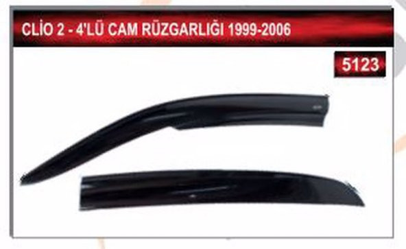 CLİO 2 1999-2006 MODEL ARASI 4LÜ MUGEN CAM RÜZGARLIGI - Resim 2