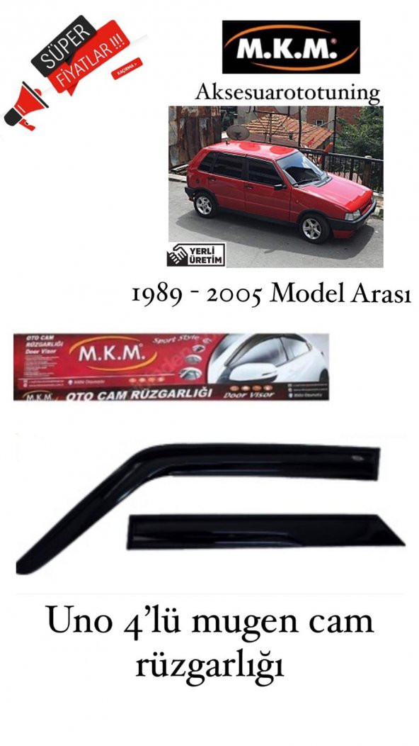 UNO 1989 - 2005 MODEL ARASI 4LÜ MUGEN CAM RÜZGARLIGI