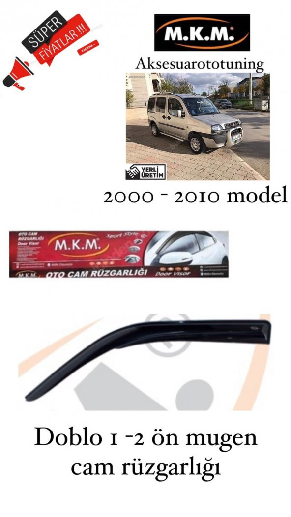 DOBLO 1 - 2 2000 - 2010 MODEL ÖN MUGEN CAM RÜZGARLIĞI ürün görseli 1