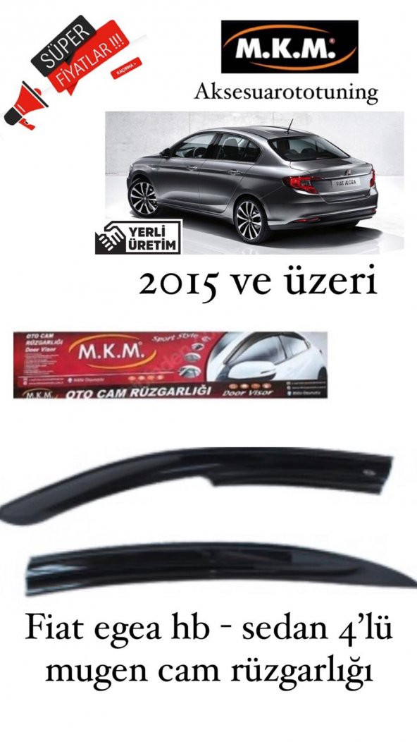FİAT EGEA HB -SEDAN 206 VE ÜZERİ 4LÜ MUGEN CAM RÜZGARLIĞI - 1
