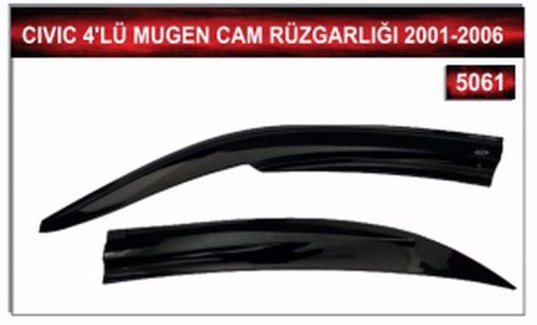HONDA CIVIC 2001-2006 MODEL 4LÜ MUGEN CAM RÜZGARLIĞI - Resim 2