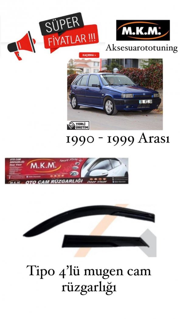 TİPO 1990 - 1999 4LÜ MUGEN CAM RUZGARLIGI