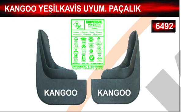 Kangoo Yeşilkavis Uyumlu Paçalık Çamurluk Tozluk