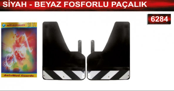 Siyah-Beyaz Fosforlu Paçalık Çamurluk Tozluk