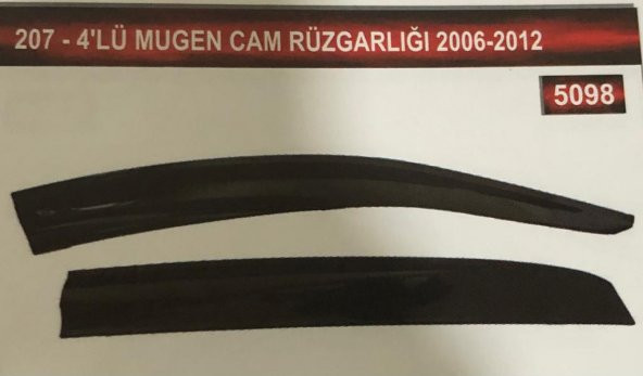 Peugeot 207 4lü Mugen Cam Rüzgarlık Seti - 1