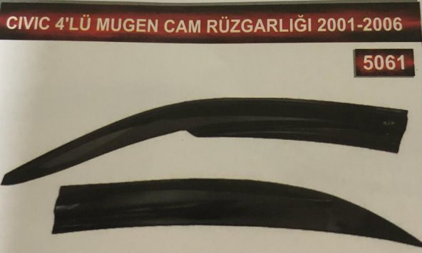 Honda Civic 4lü Mugen Cam Rüzgarlık Seti ürün görseli