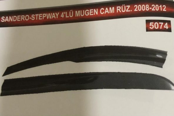 Renault Sandero-Stepway 4lü Mugen Cam Rüzgarlık Seti - 1